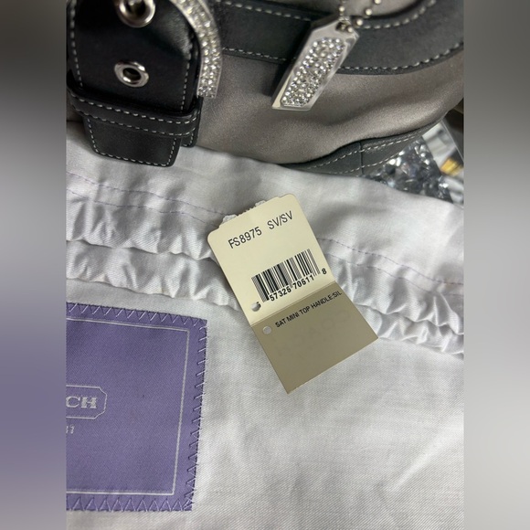 Coach 2005 Vtg Madison Mini Top Handle Swarovski Crsytal Satin Suede Handbag NWT - Picture 13 of 17